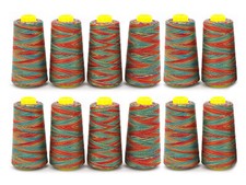12 Konen = 32880m Multicolor Overlock Nähgarn 0,10 €/100m No.100 Regenbogen bunt