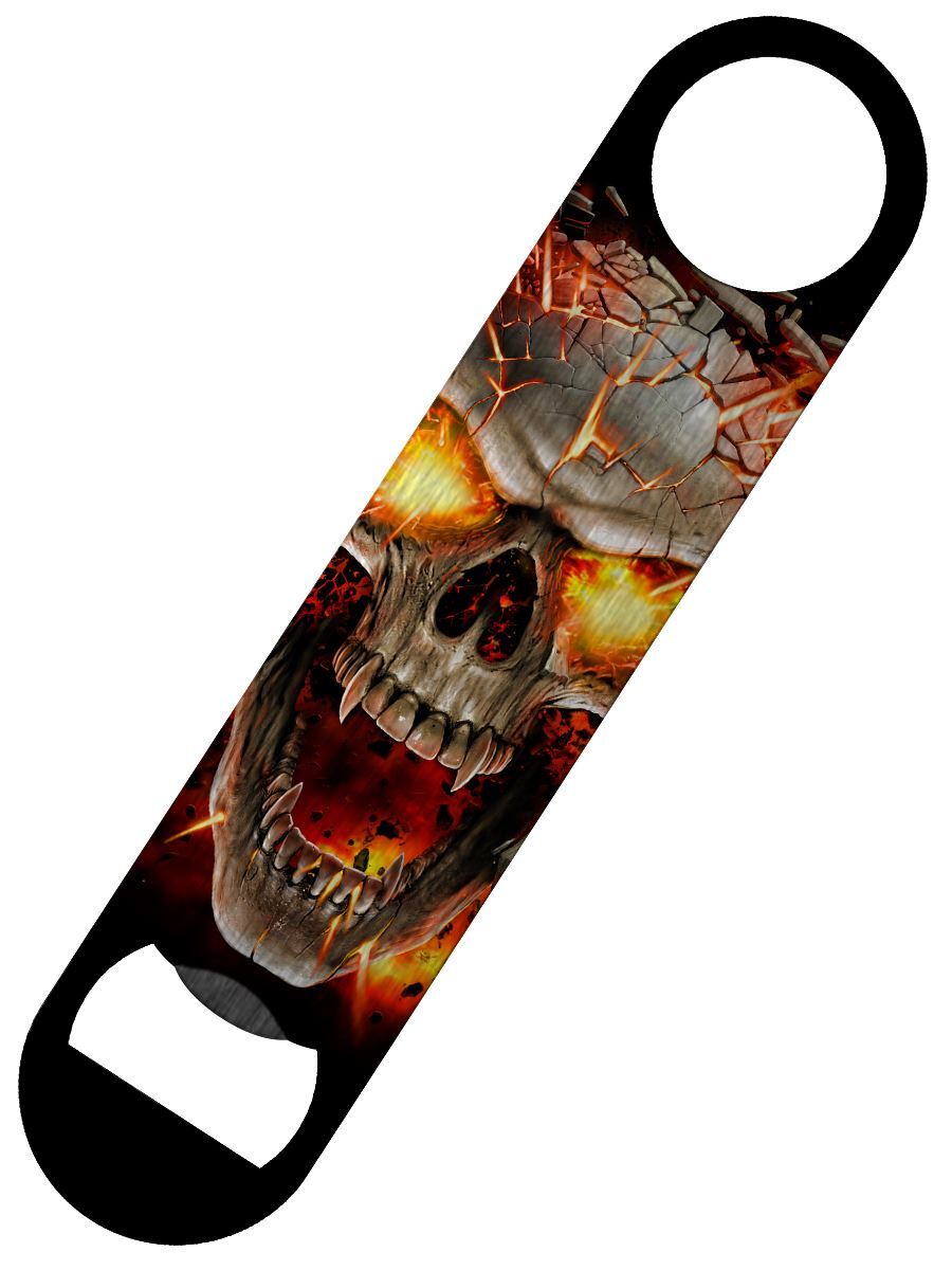 Spiral Bottle Opener Skull Blast II Bar Blade Black 18x4cm