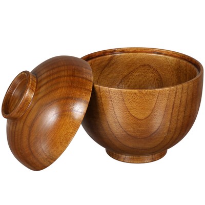 2Pcs Serving Soup Rice Food Wood Bowls For Food Nut Bowl Soup Salad Kitchen Rice