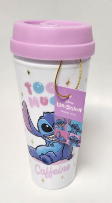 Disney Stitch Reisebecher - zu viel Koffein Kaffee Teetasse 16 Unzen
