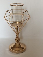 Windlicht Kerzenhalter mit Glasaufsatz,  Lampe, Tischlaterne Dekoration. Neu