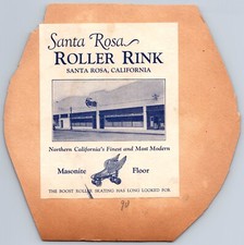 River Garden & Santa Rosa California Roller Skating Ad Sticker on scrapbook page