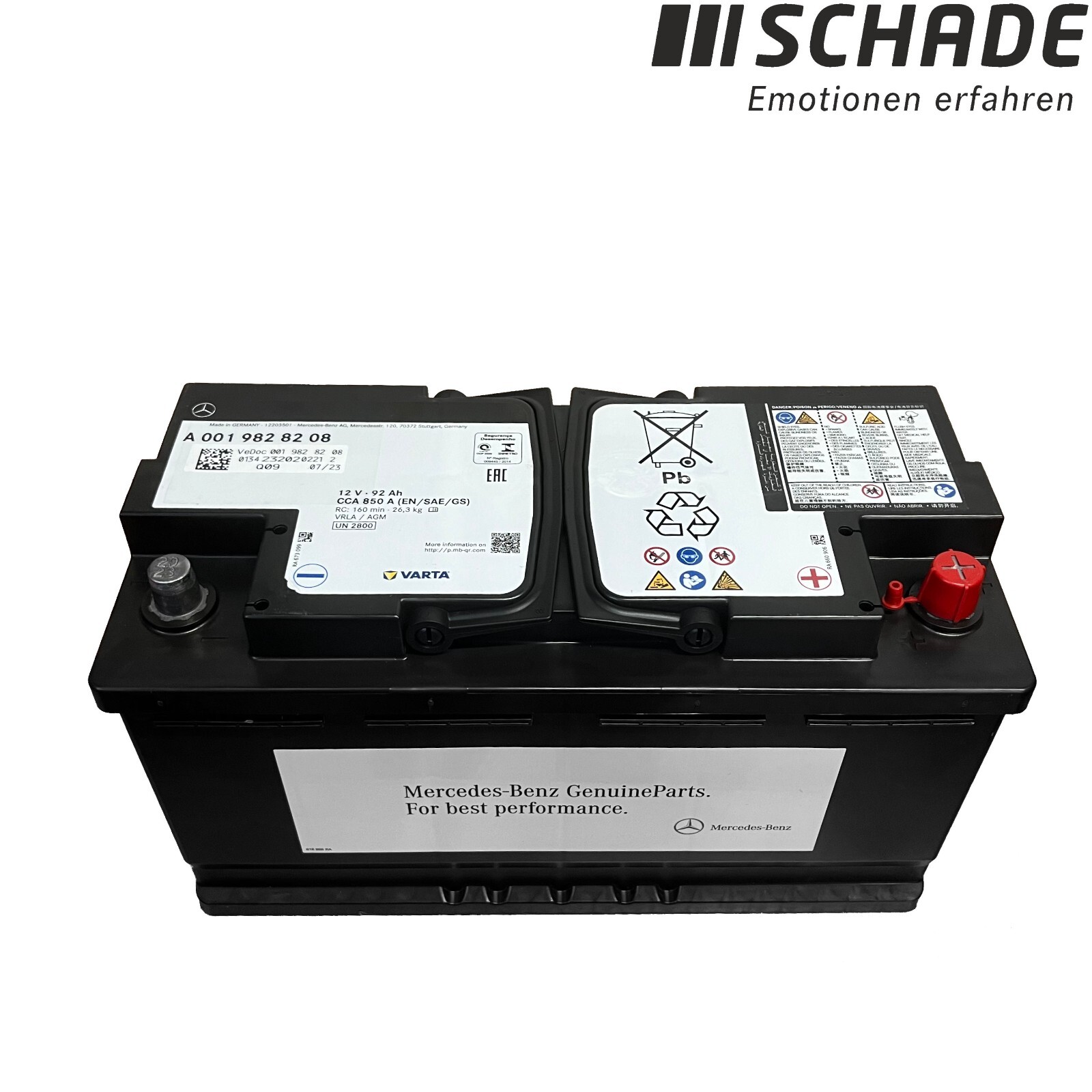 Original Mercedes AGM Autobatterie Starterbatterie 12V 92Ah 95Ah  