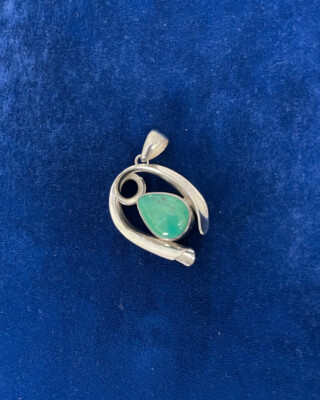 Natürlicher Fine Art grüner Aventurin Anhänger 925 Sterling Silber Schmuck
