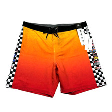 HURLEY NASCAR Men 36"x18" Board Shorts Red Phantom Eco Team Racetrack NWT 75