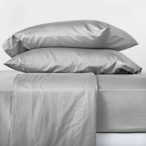 Casaluma Supima Sateen Light Gray Sheet Set 4 pc FULL eBay