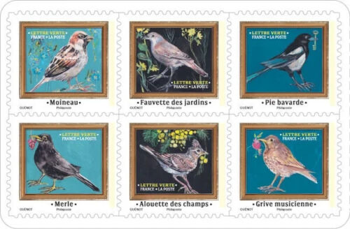 France Stamps - 2025 Bird Melody - Booklet of 12 Stamps - Sparrow, warbler, MNH - Picture 2 of 3