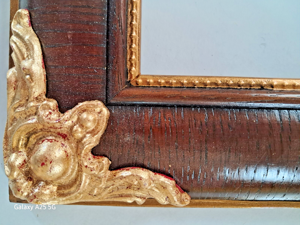 Gold Leaf Wood Frame With Real Root + Frieze Size 51X41 CM C52 | eBay