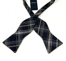 DANIEL CREMIEUX Men's Bow Tie Silk Blend Adjustable Blue Tartan Plaid NWT 39.50