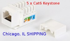 5 x Pcs CAT6 Keystone Jack White Ethernet 110 Punch Down 8P8P RJ45