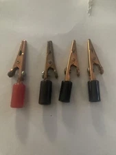 1pc Superior & 3 PcMueller Copper Alligator Clips, Red & Black Handles USA NOS