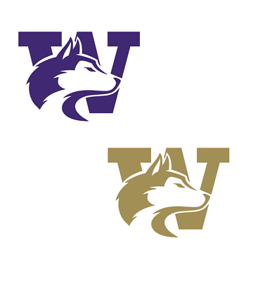 #ad Washington Huskies with Huskie Outline Decal Sticker Logo $14.99