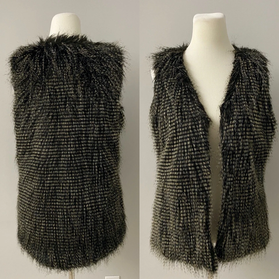 Chaleco de piel sintética GUESS by Marciano negro/gris/marrón mediano M limitado ¡NUEVO! $168 Foto 3 de 4