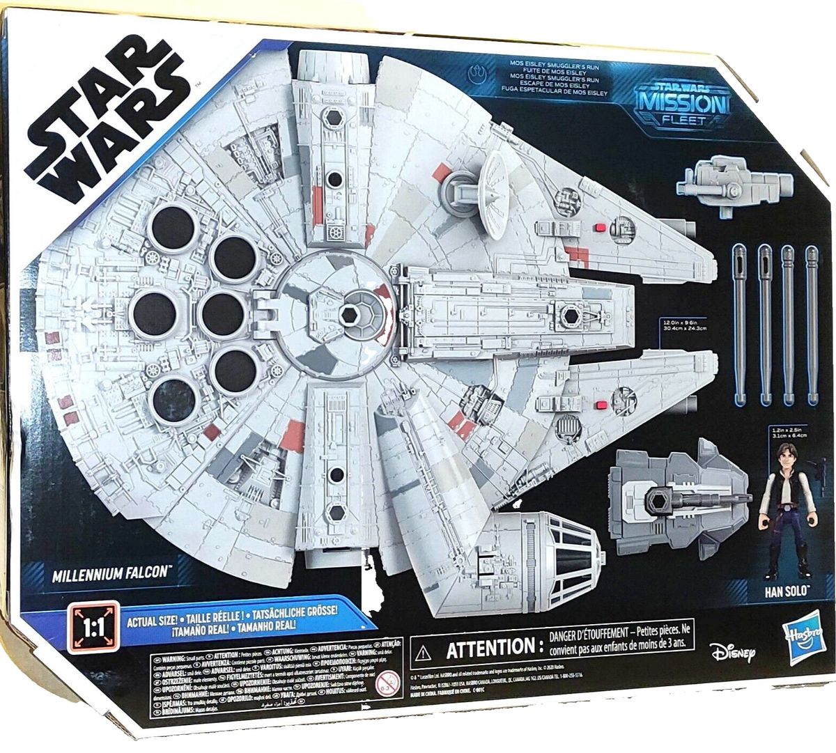 Star Wars Mission Fleet Millennium Falcon with Han Solo 2 Inch