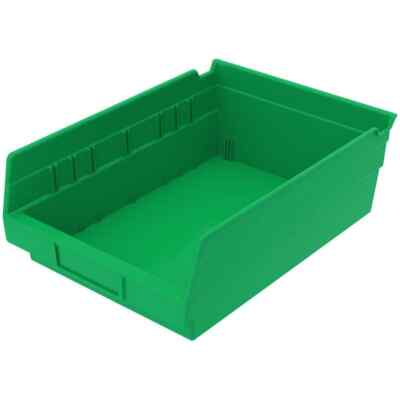 12 Pack Akro-Mils 30150GREEN Shelf Bins: 4'' High x 11-5/8'' Long x 8-3/8'' Wide
