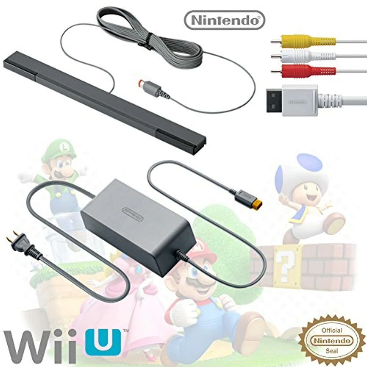 Nintendo Wii U Accessory Kit AC Adapter WUP 002 AV Cable RVL 009