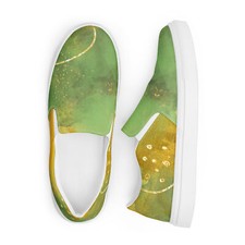 Women  s Slip-On Canvas Shoes, Women's Canvas Shoes, Green Canvas Shoes