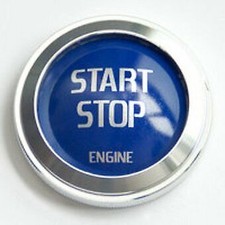 3D Aufkleber Emblem Jump Start, Start Stop Engine, Klebe Button, Blau