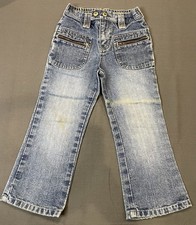 Vintage Y2K - Old Navy Toddler Girls 4T Blue Jeans 100 Cotton Zipper Pockets