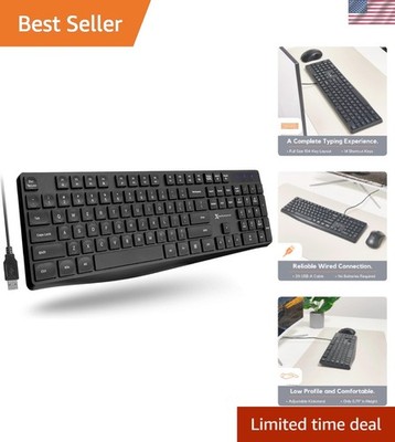 X9 Performance Wired Keyboard - Ultra Slim Full Size Ergonomic Computer Black