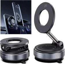 Vacuum Magnetic Phone Holder for Car – Zinc Alloy Suction Car Mount, Adjustable