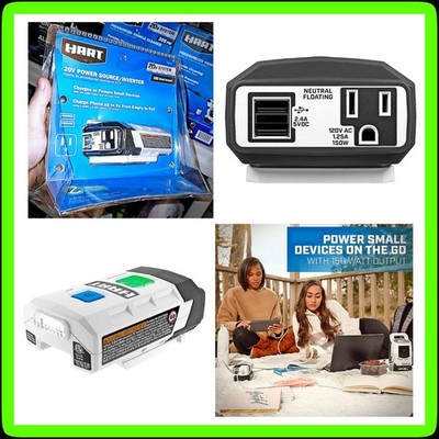   HART 20V POWER SOURCE / INVERTER 150W USB Charge Smartphones & Laptops   NEW
