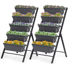 5-Tier Planter Box for Patio Balcony Flower Herb (Set of 2)