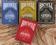 Bicycle games set, Euchre, Solitaire, Spades,...