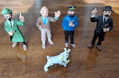 Rare Vintage Bully Hergé Tintin Figurines - 5 Pieces