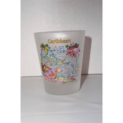 Caribbean Map Art Souvenir Shot Glass Liqueur -081411