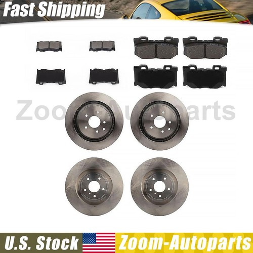 Front Rear Disc Brake Rotors + Brake Pads Kit for 2008-2013 INFINITI G37