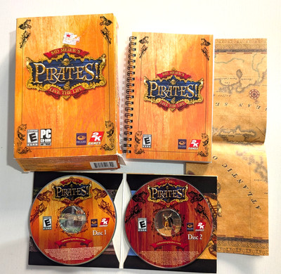 Sid Meier's Pirates! (PC CD-Rom) COMPLETE w/ Box, Discs, Manual & Map CIB