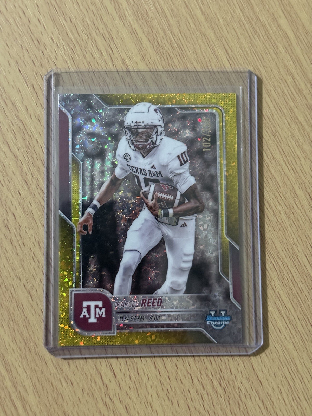 2025 Bowman U Chrome Marcel Reed #133 Yellow Mini-Diamond Refractor /350 (RC,SP)