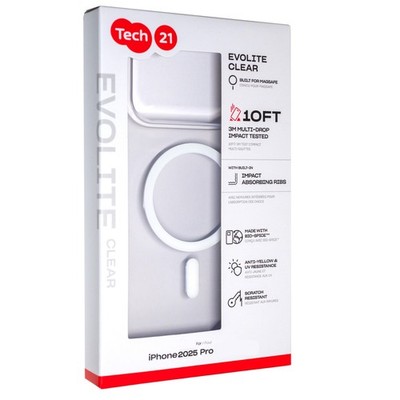 Tech21 Evo Lite Fallschutz Case mit MagSafe für iPhone 17 Pro - Klar