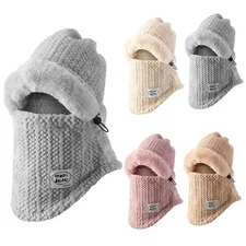 Hat Men's and Women's Autumn and Winter Scarf One-piece Plush Hat: