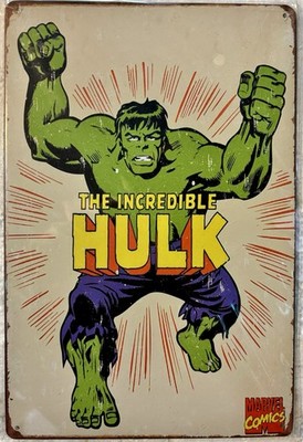 TIN SIGN 8x12 Incredible Hulk Marvel Comics Tv  Superhero Avengers Comic Book S8