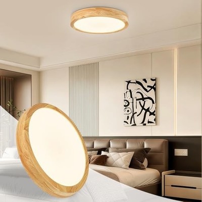 Modern Flush Mount Ceiling Light, LED Ceiling Light for Wood 3000K Warm White