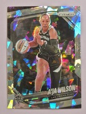 2025 Panini Prizm WNBA A'ja Wilson Ice Prizm Cracked Ice Las Vegas Aces MVP