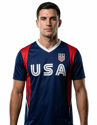 Maillot de football Icon Sports USA - bleu, rouge et blanc - sous licence USMNT