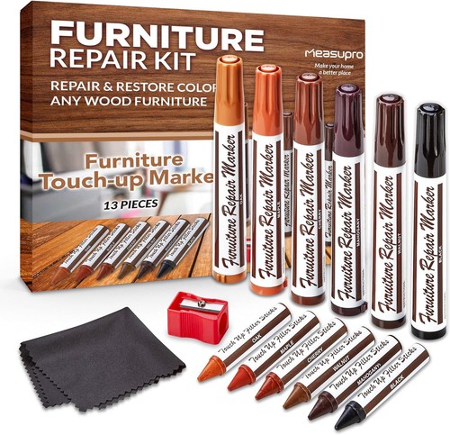 Wood Scratch Repair Kit Markers - Set of 13 - & Stain Markers,...