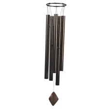  50" Long Dark Brown Metal Tubes Traditional Wind Chime Statue Sculpture 