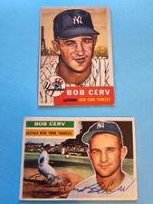 1953 topps Yankee Bob Cerv Rookie Card and 1956 Topps Signed Bob Cerv. rookie card picture