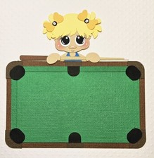 Pool Table Girl Blonde Hair. Scrapbook, Card Making Paper Piecing