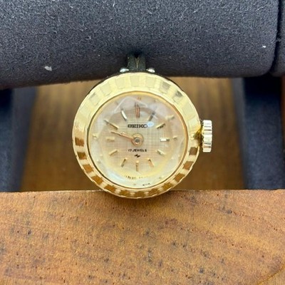 SEIKO Ring Watch 11-0290 Vintage Gold Hand Winding Working Used Japan Rare