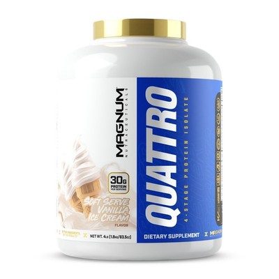 Magnum Nutraceuticals Quattro 4lb Vanilla Isolate Protein Powder 9/2028exp