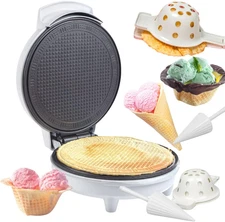 Waffle Cone and Bowl Maker for Homemade Ice Cream Cones - Includes Shaper Rolle