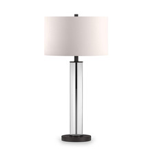 Henn Hart Harlow 29 Tall Table Lamp Fabric Shade In Clear Glass/Blackened