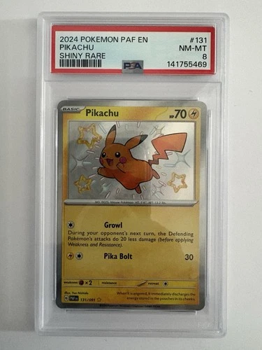 Pokemon Pikachu #131/091 : 2024 Scarlet & Violet: Paldean Fates PSA 8 (NM-MT)
