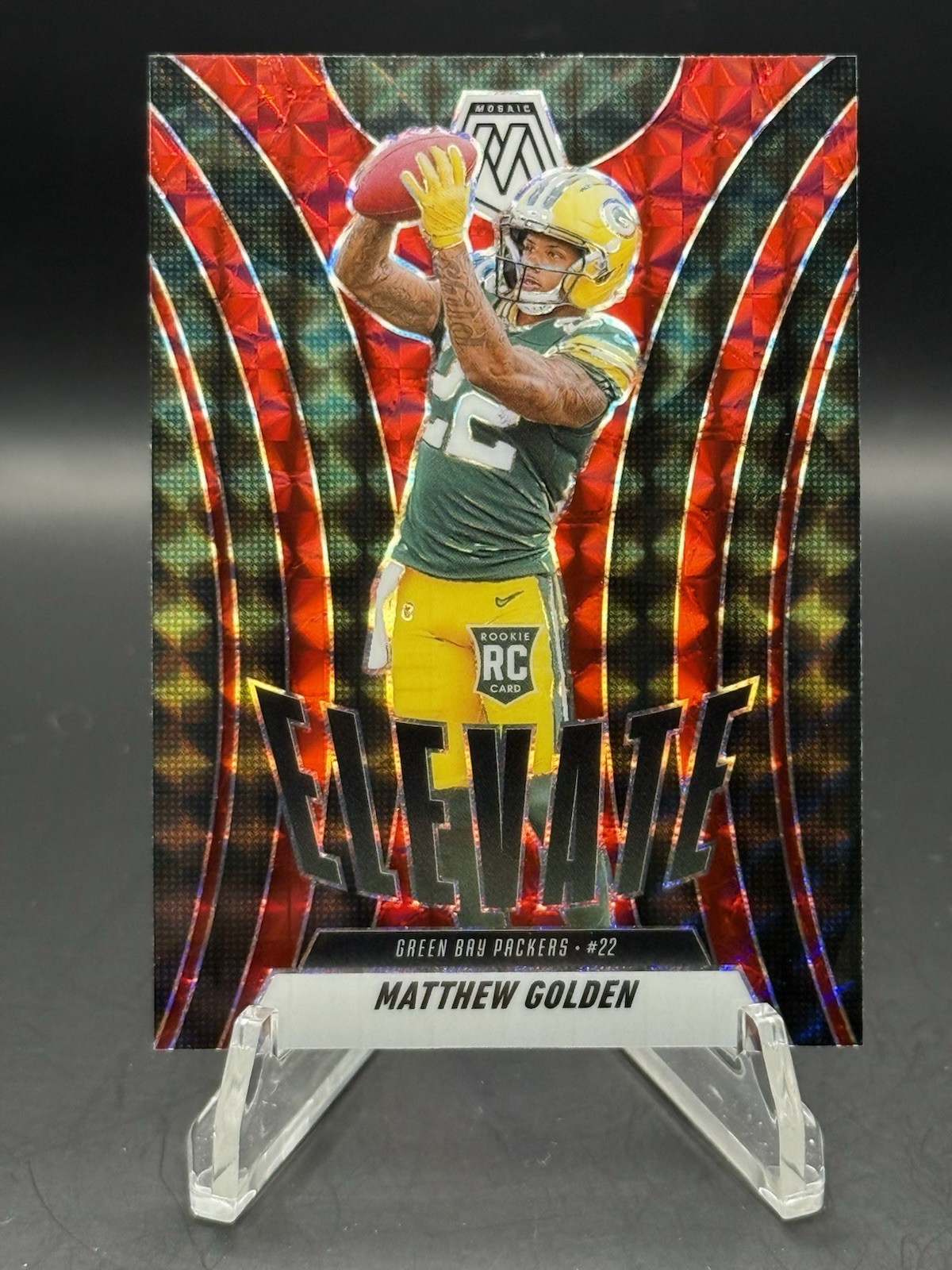 2025 Panini Mosaic Elevate #3 Matthew Golden Red Mosaic (Hobby) RC PACKERS