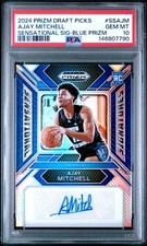 2024 PRIZM DP SENSATIONAL SIGANTURES BLUE AJAY MITCHELL RC AUTO 127/149 PSA 10